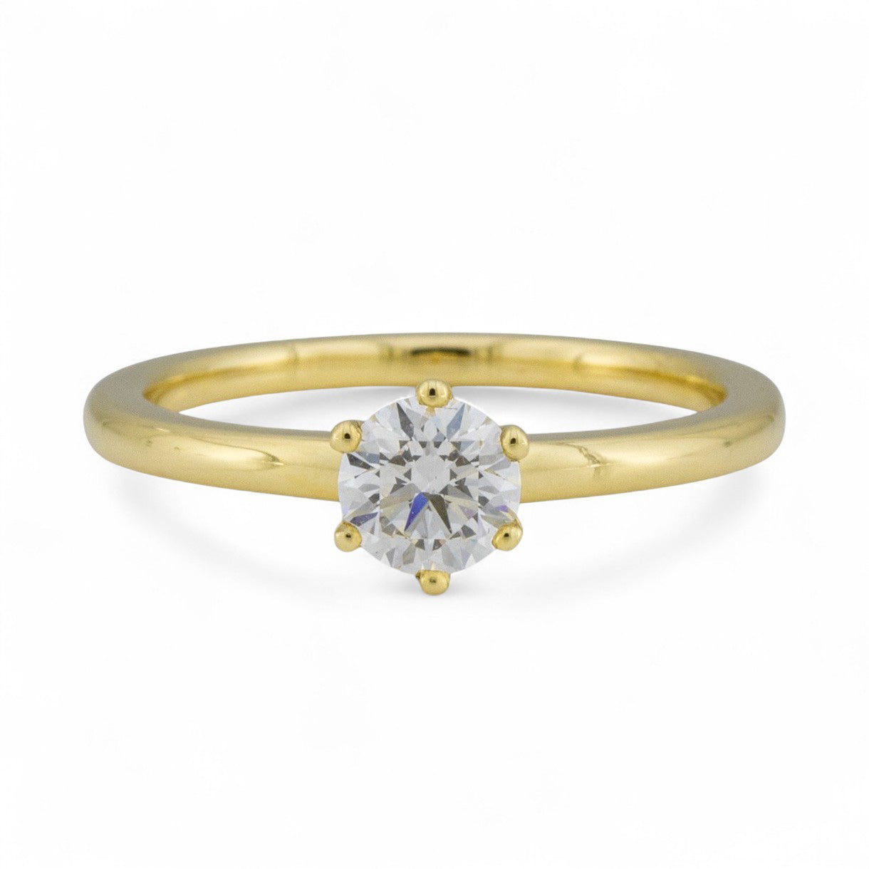 Verlobungsring in Gelbgold mit Diamant, labgrown - 0,5ct