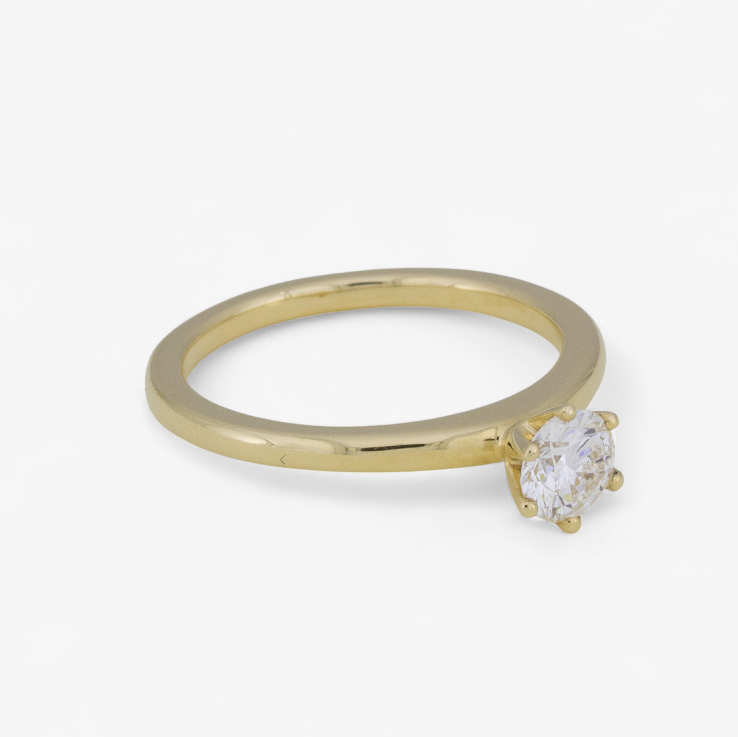 Verlobungsring in Gelbgold mit Diamant, labgrown - 0,5ct