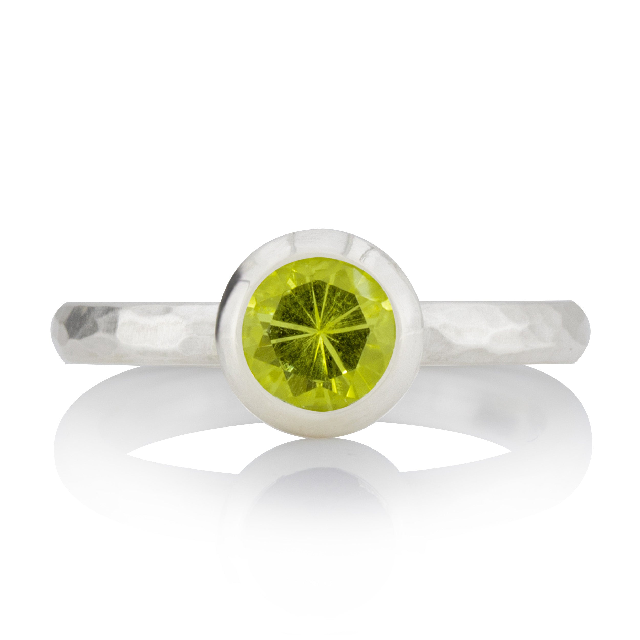 Silberring im Set: Geschmiedete Ringe, Peridot, Topas
