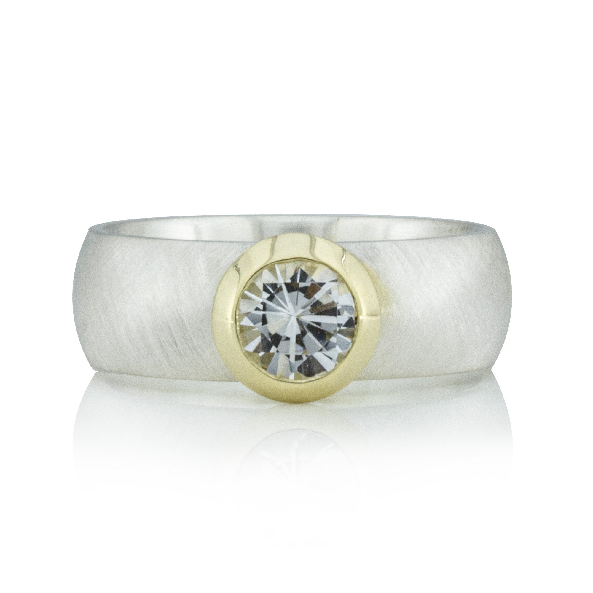SALE - Ring mit weißem Topas - Gelbgoldfassung Gelbgoldfassung