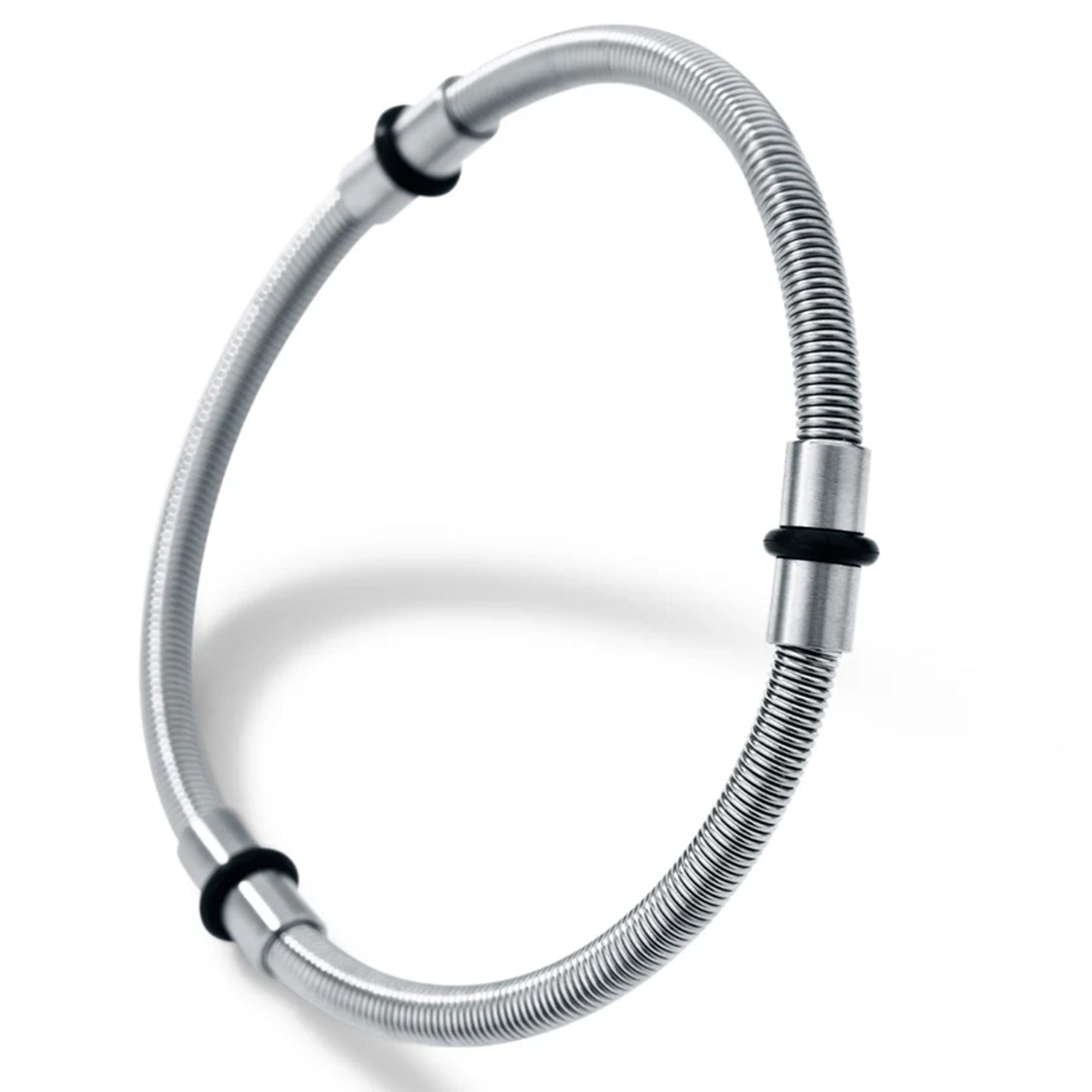 Armband mit elastischer Spirale 4 mm mit 3 Zierelement / Kautschuk