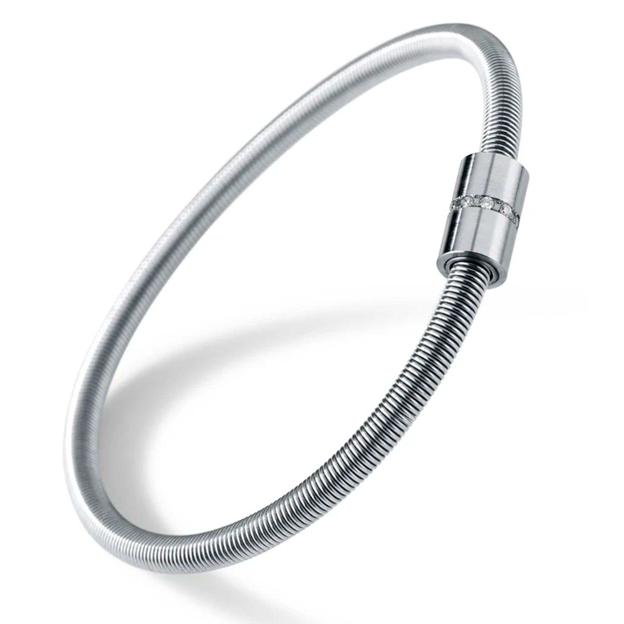 Armband mit elastischer Spirale 4 mm mit 10 Brillanten TW VS