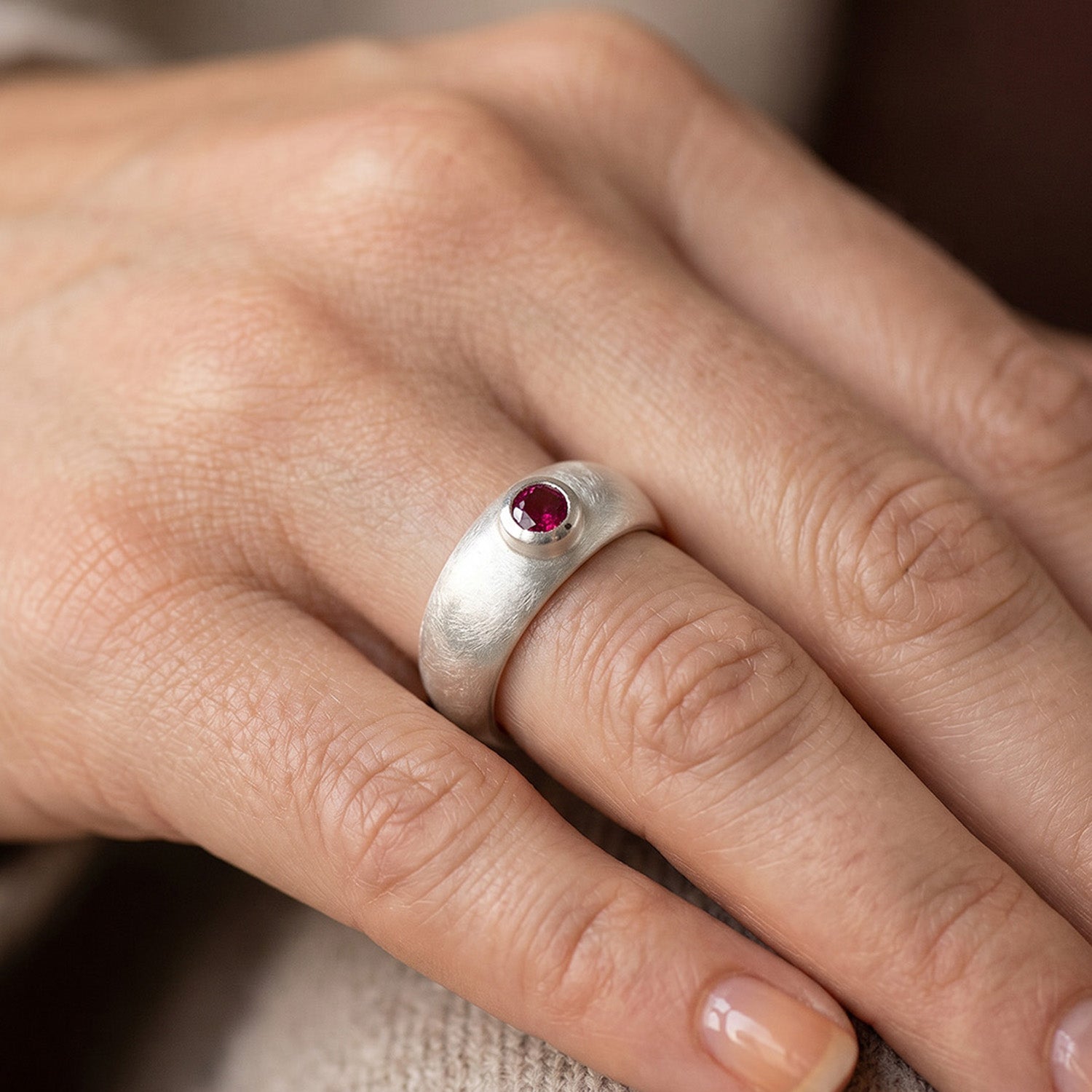 Bandring, Silber, Edelstein
