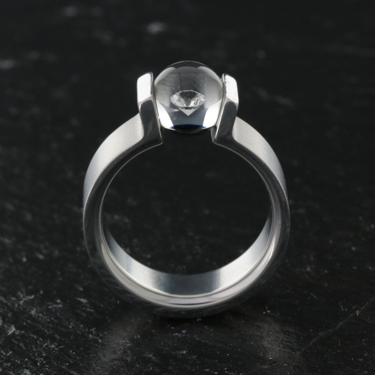 Diamantring DIAMOND IN GLASS, Diamant, Ringschiene 4,5 mm