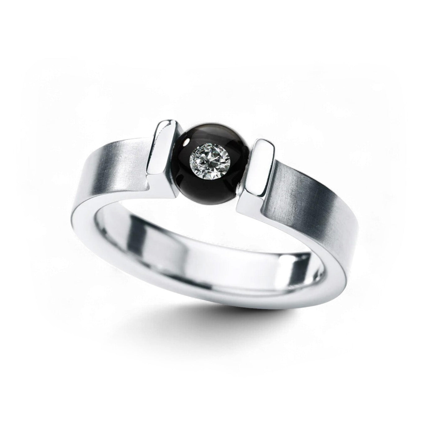 Diamantring DIAMOND IN GLASS, Diamant, Ringschiene 4,5 mm