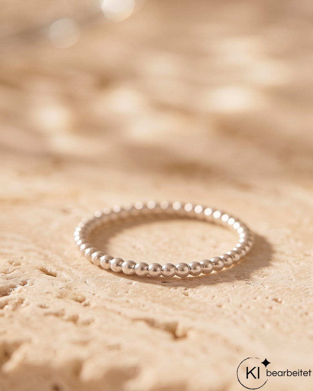 Kugelring 2 mm in Silber, Bild KI-bearbeitet