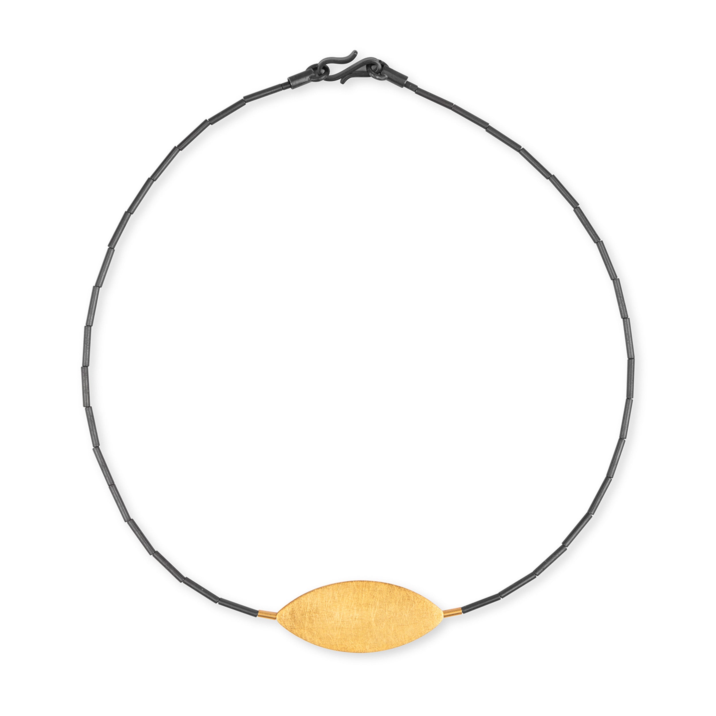 ZAREMSKI - Halsschmuck, Blatt -geschwärzt