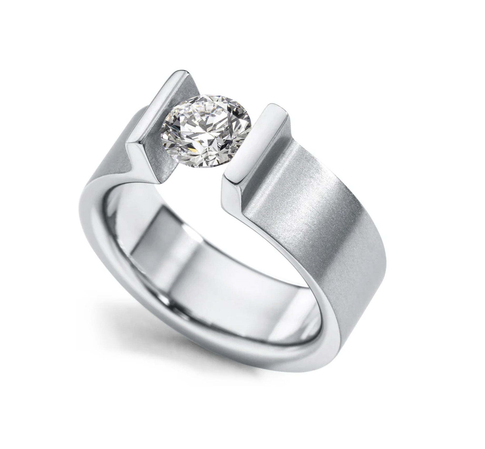 Diamantring ONE CARAT, synthetischer Diamant, Ringschiene 7 mm