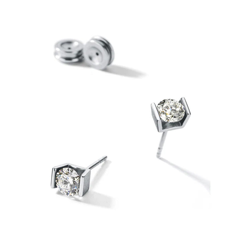 ONE CARAT - Ohrstecker, Edelstahl, synthetische Diamanten