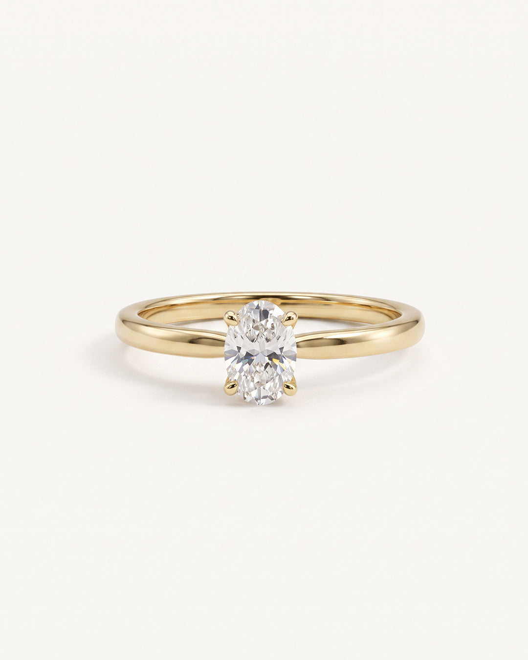 Solitär in Gelbgold, Verlobungsring mit ovalem Diamanten