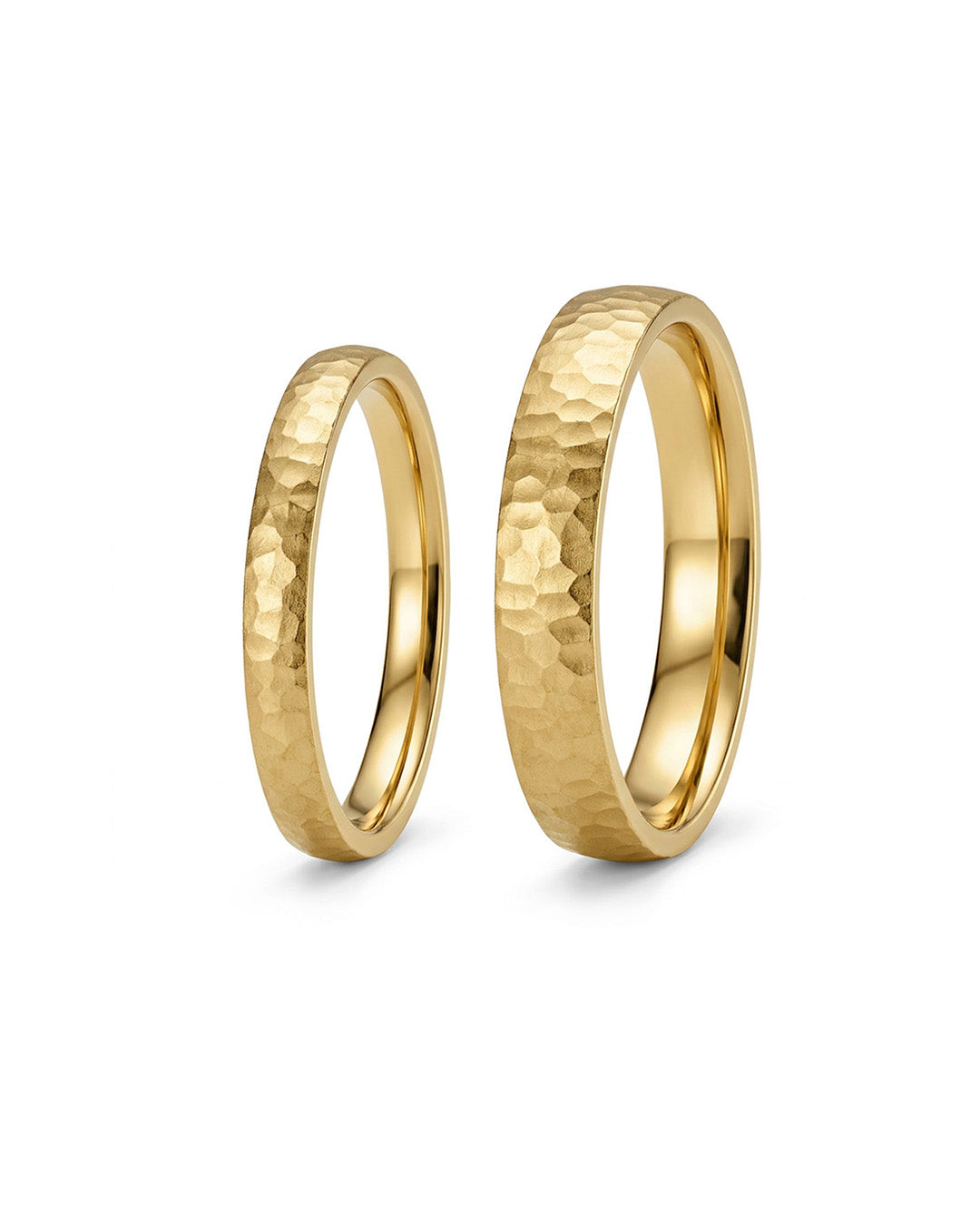 Geschmiedete Trauringe/Eheringe in Gelbgold