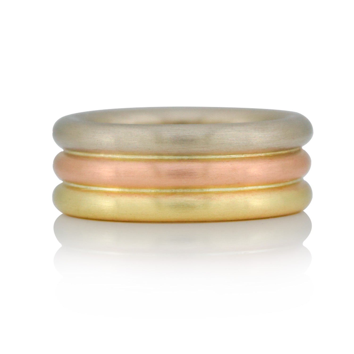 Tricolor Ring, Gelbgold, Rotgold, Weißgold