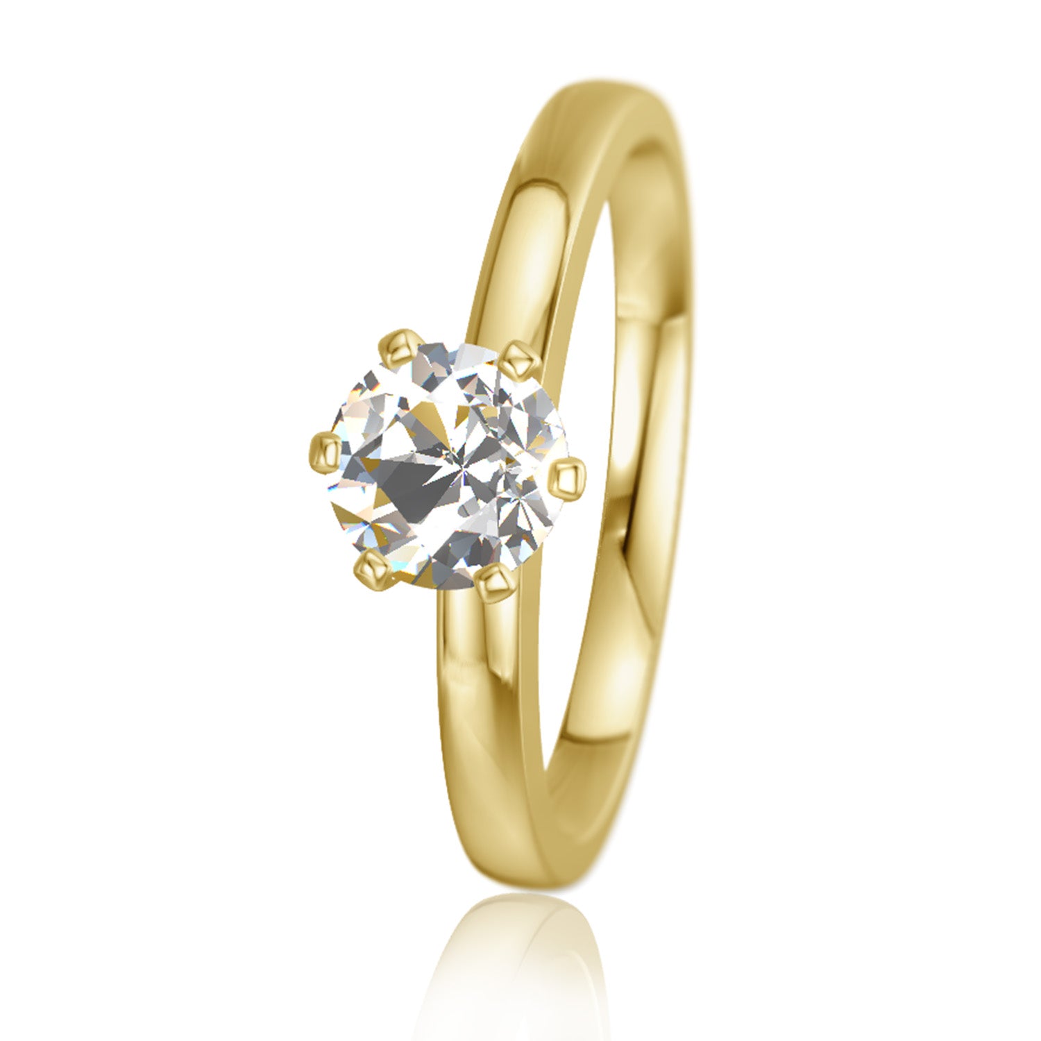 Verlobungsring, Gelbgold, Diamant labgrown - 0,5ct