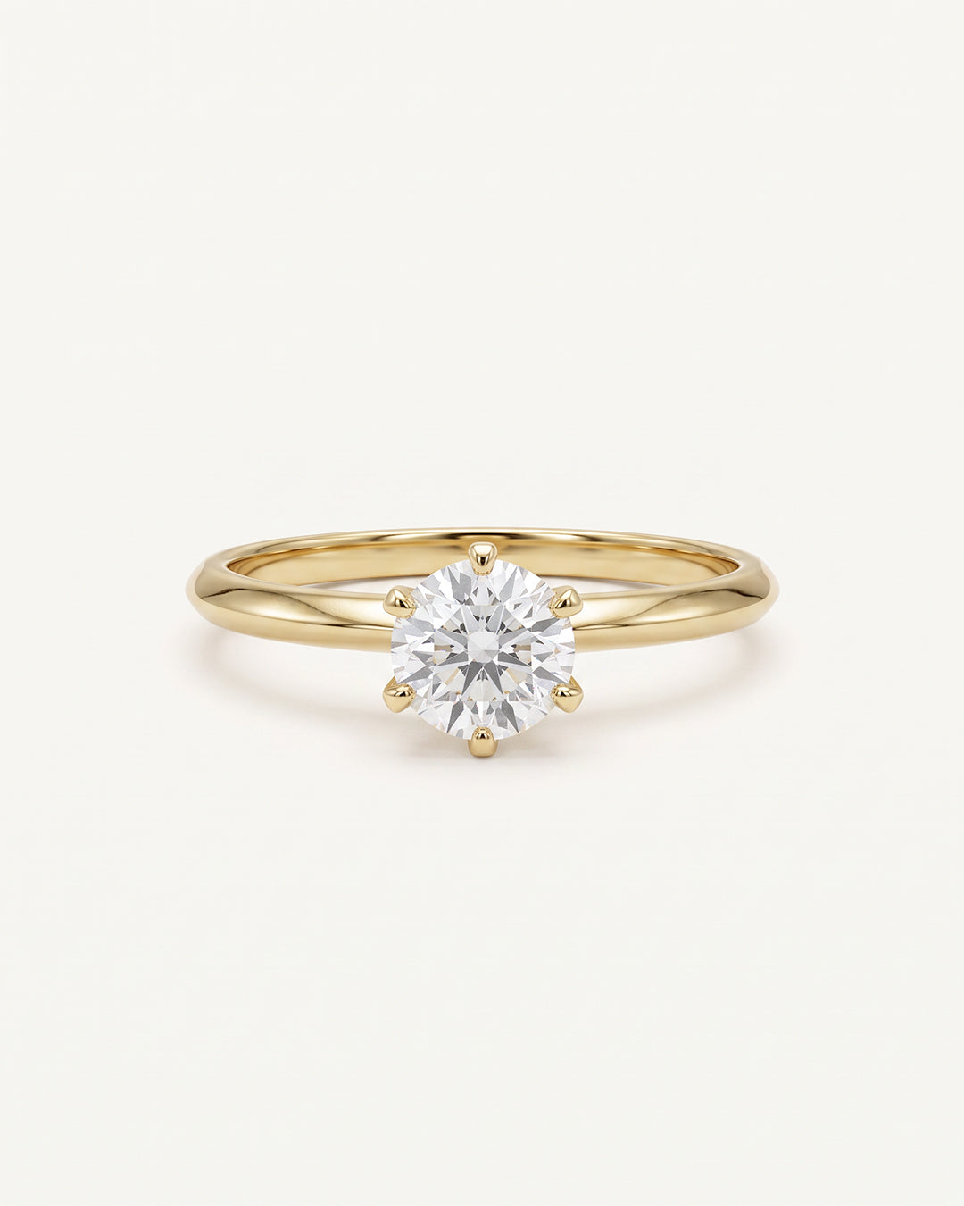 Klassischer Solitärring in Gelbgold mit labgrown Diamant.