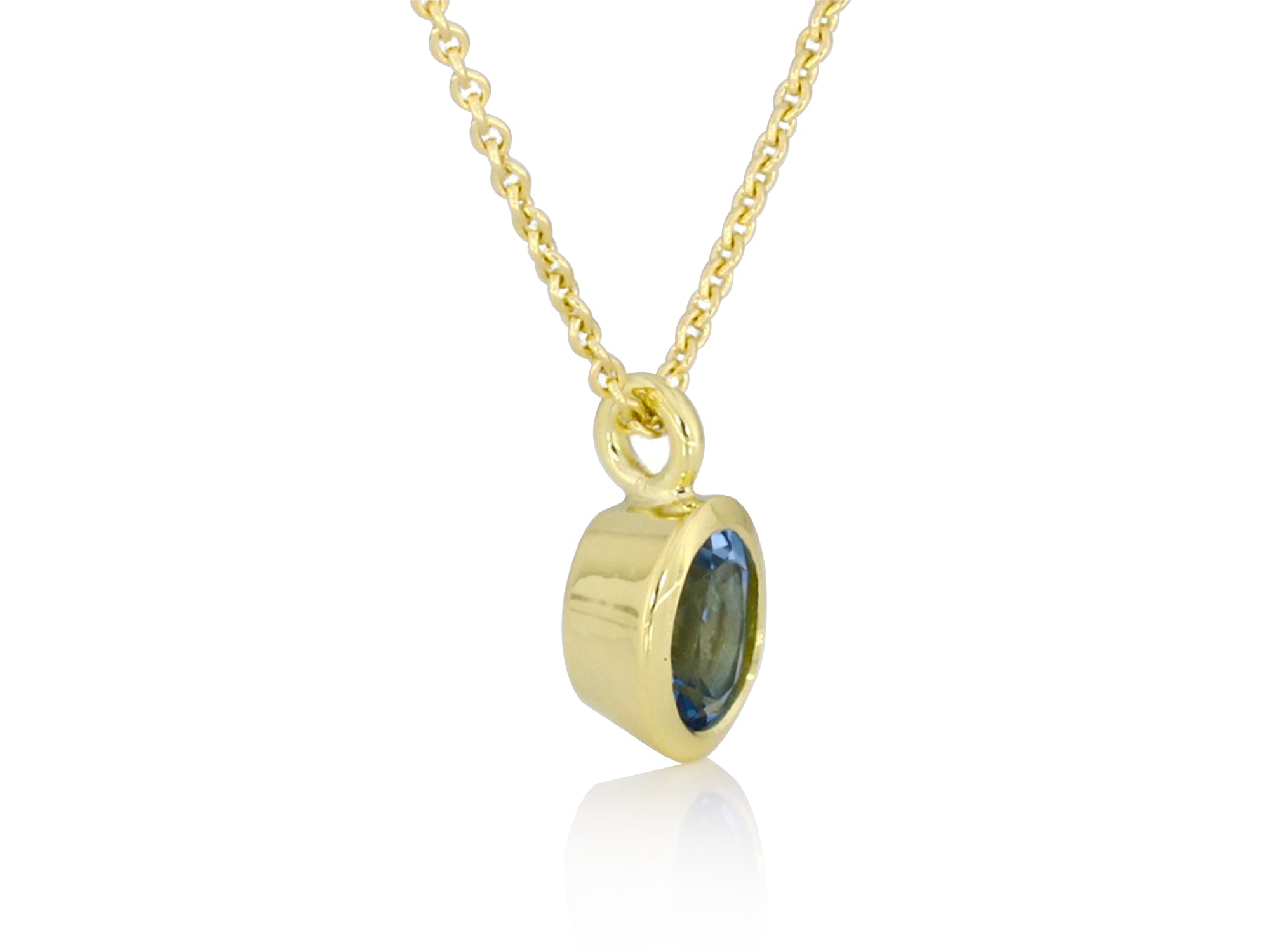 Goldkette mit Anhänger, Aquamarin