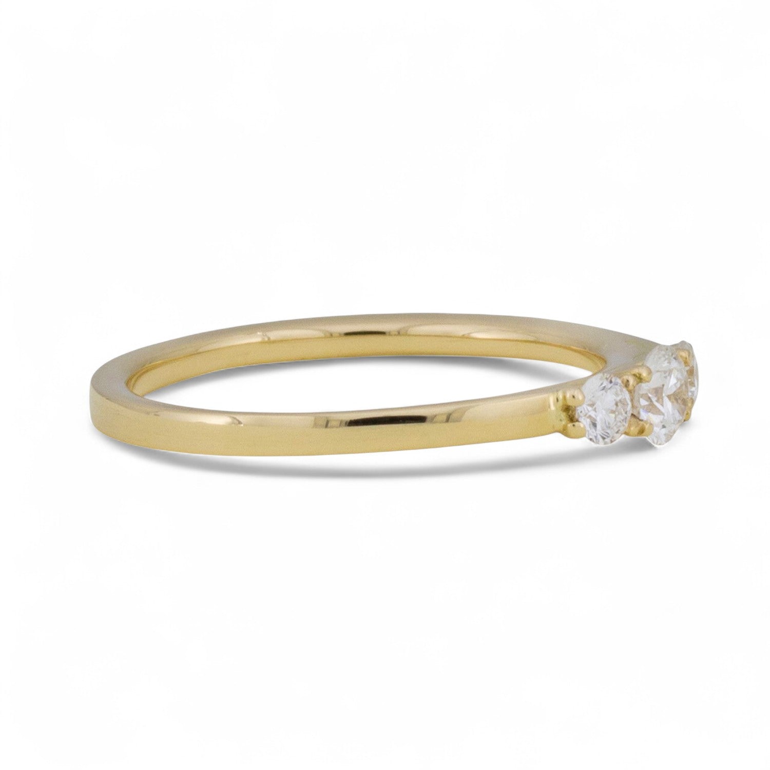 Verlobungsring in Roségold mit 3 Diamanten, synthetisch