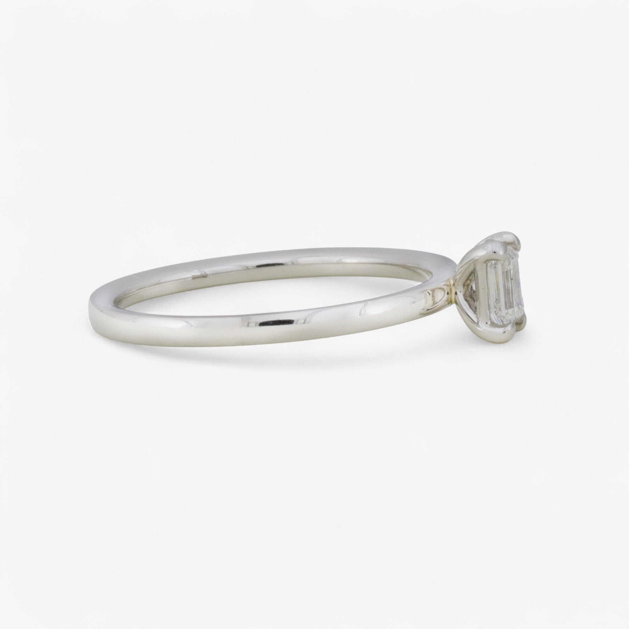 Verlobungsring in Platin mit Diamant, Emerald Cut - 0,25ct