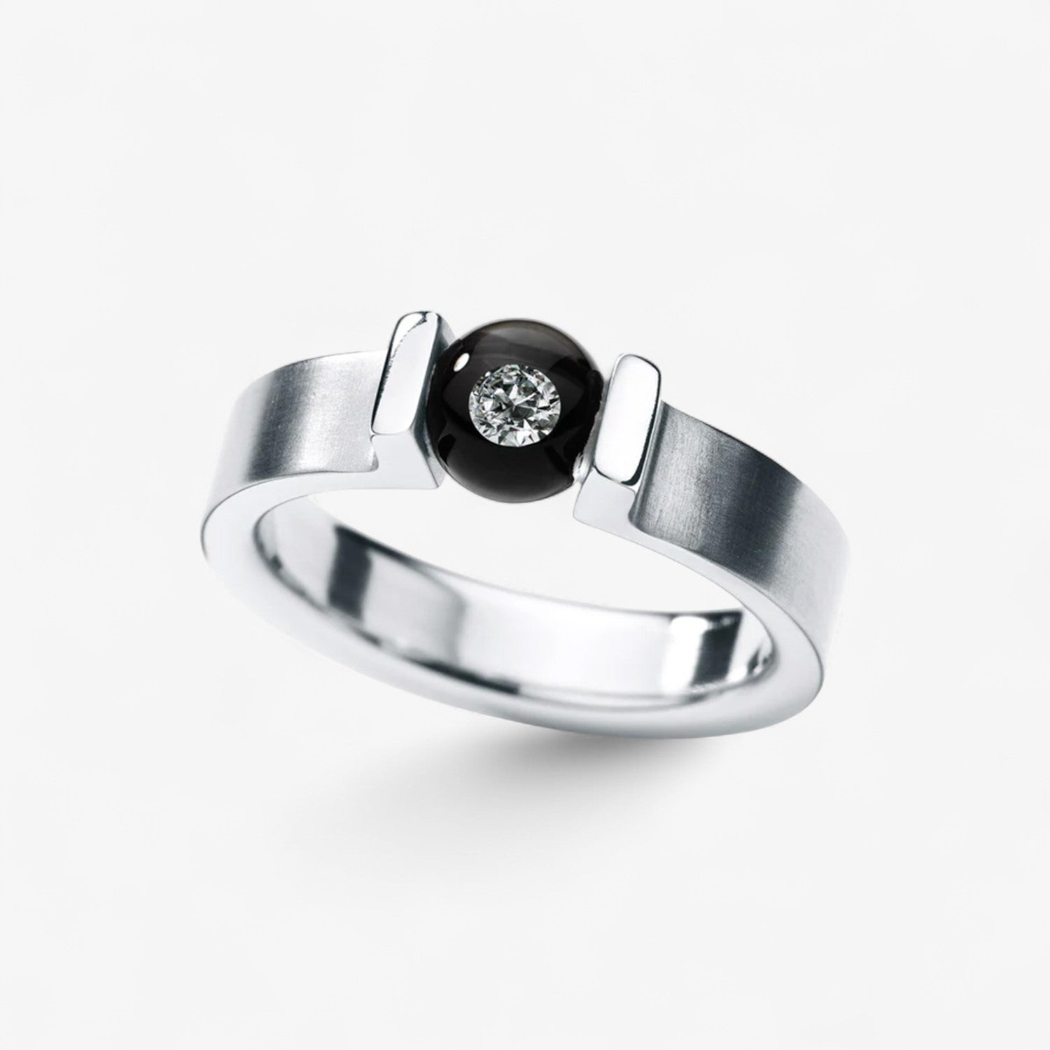 Diamantring DIAMOND IN GLASS, Diamant, Ringschiene 4,5 mm