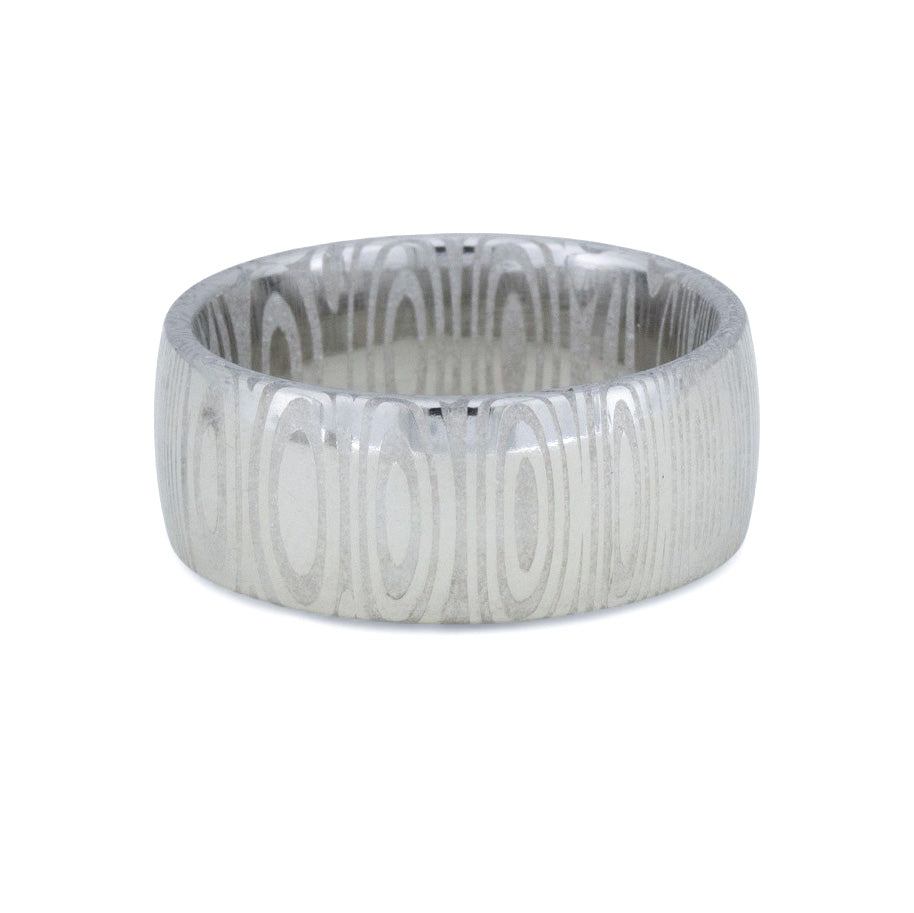 Ring aus Stahl - Damast, 9 mm breit