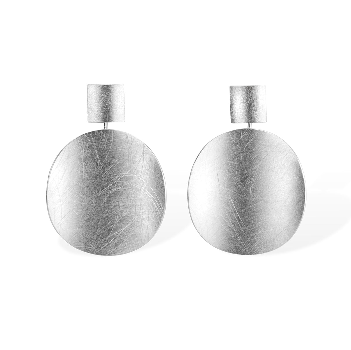 ZAREMSKI - Ohrstecker, Silber, Kreis, Quadrat