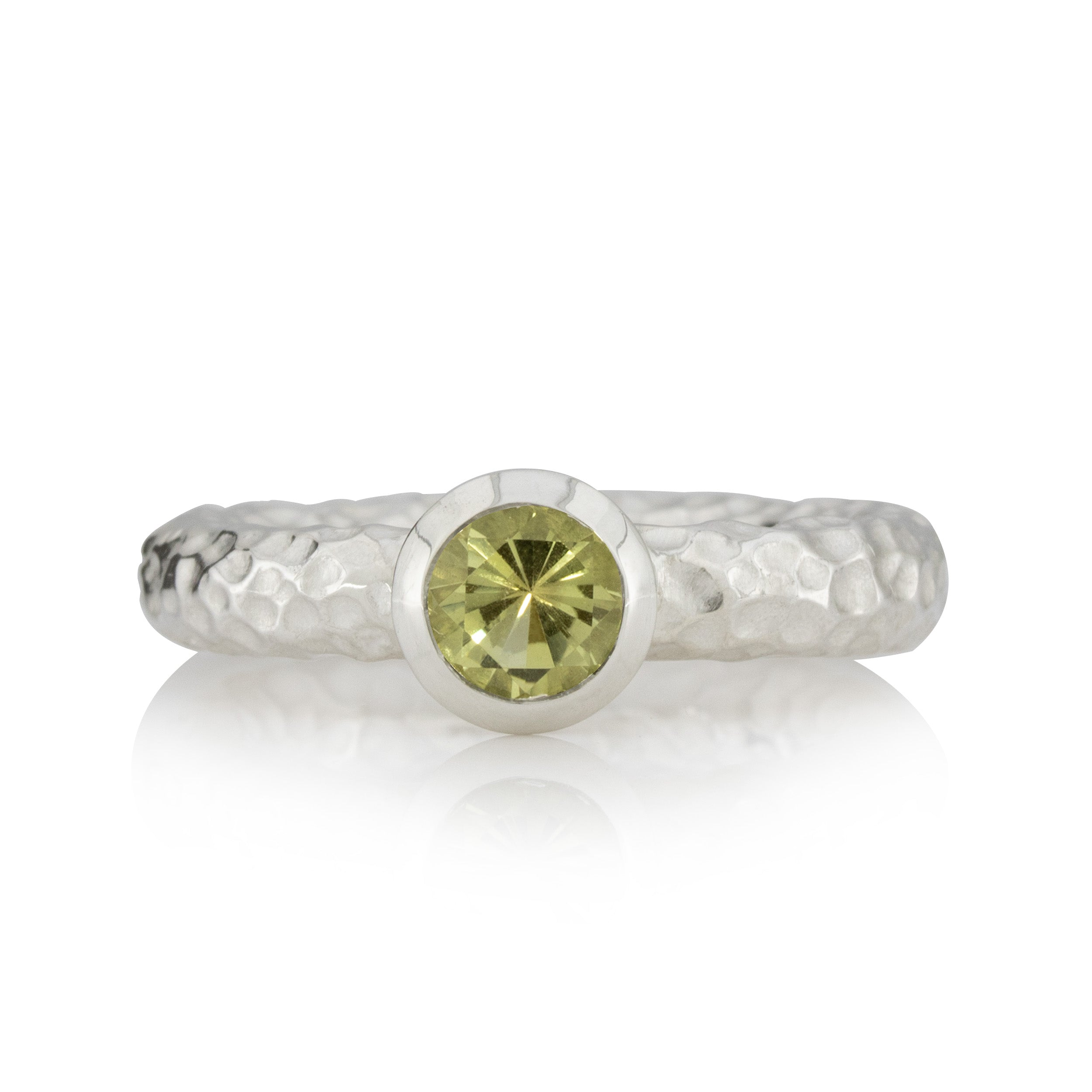 Ring mit markanter Struktur, Lemonquarz