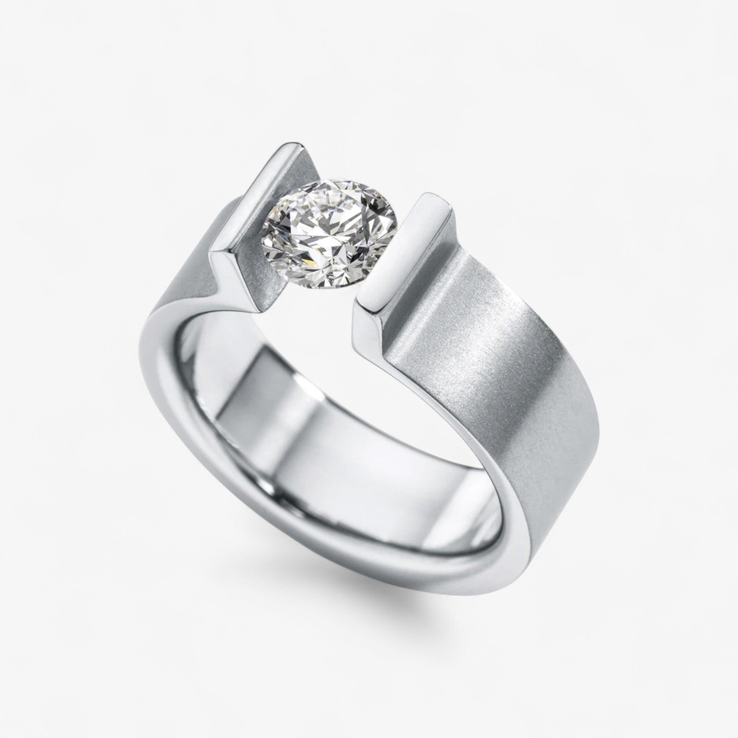 Diamantring ONE CARAT, synthetischer Diamant, Ringschiene 7 mm