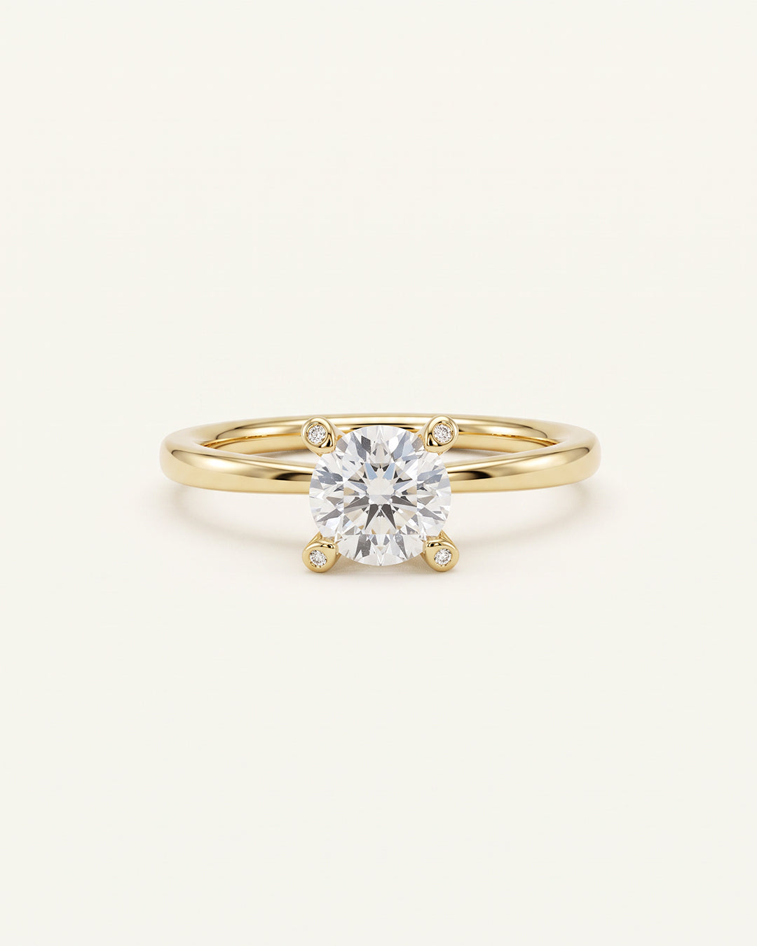 Verlobungsring, Brillant 1 ct, Krappenfassung mit Steinbesatz