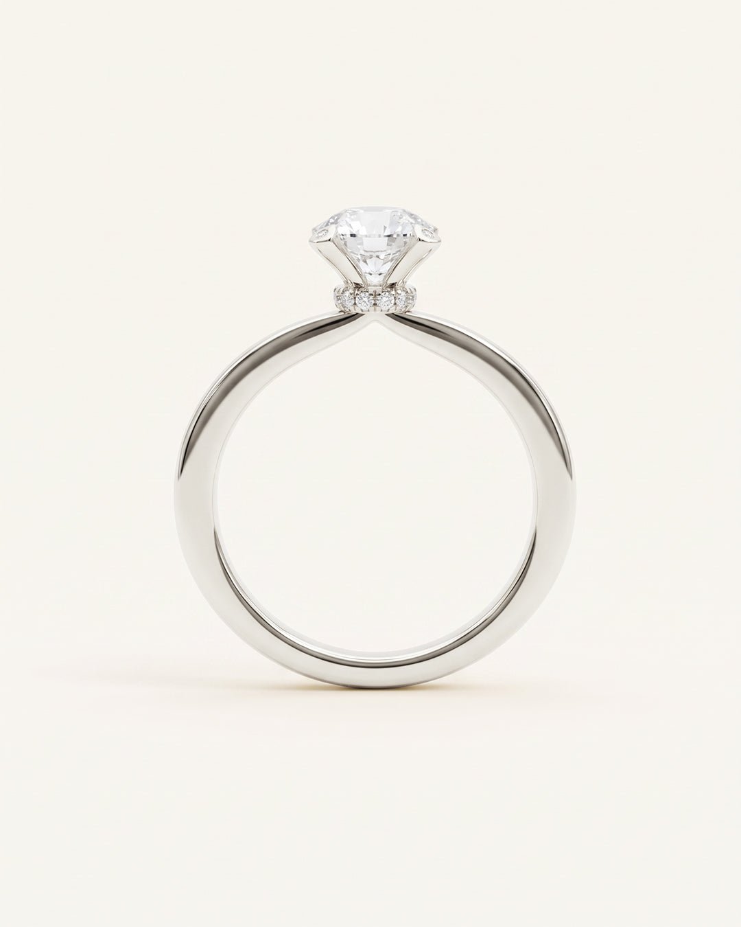 Verlobungsring, Brillant 1 ct, Krappenfassung mit Steinbesatz