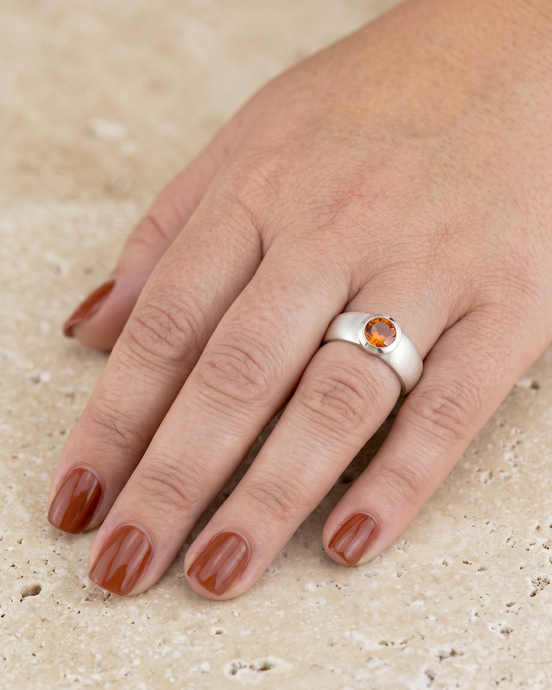 Silberring - orange