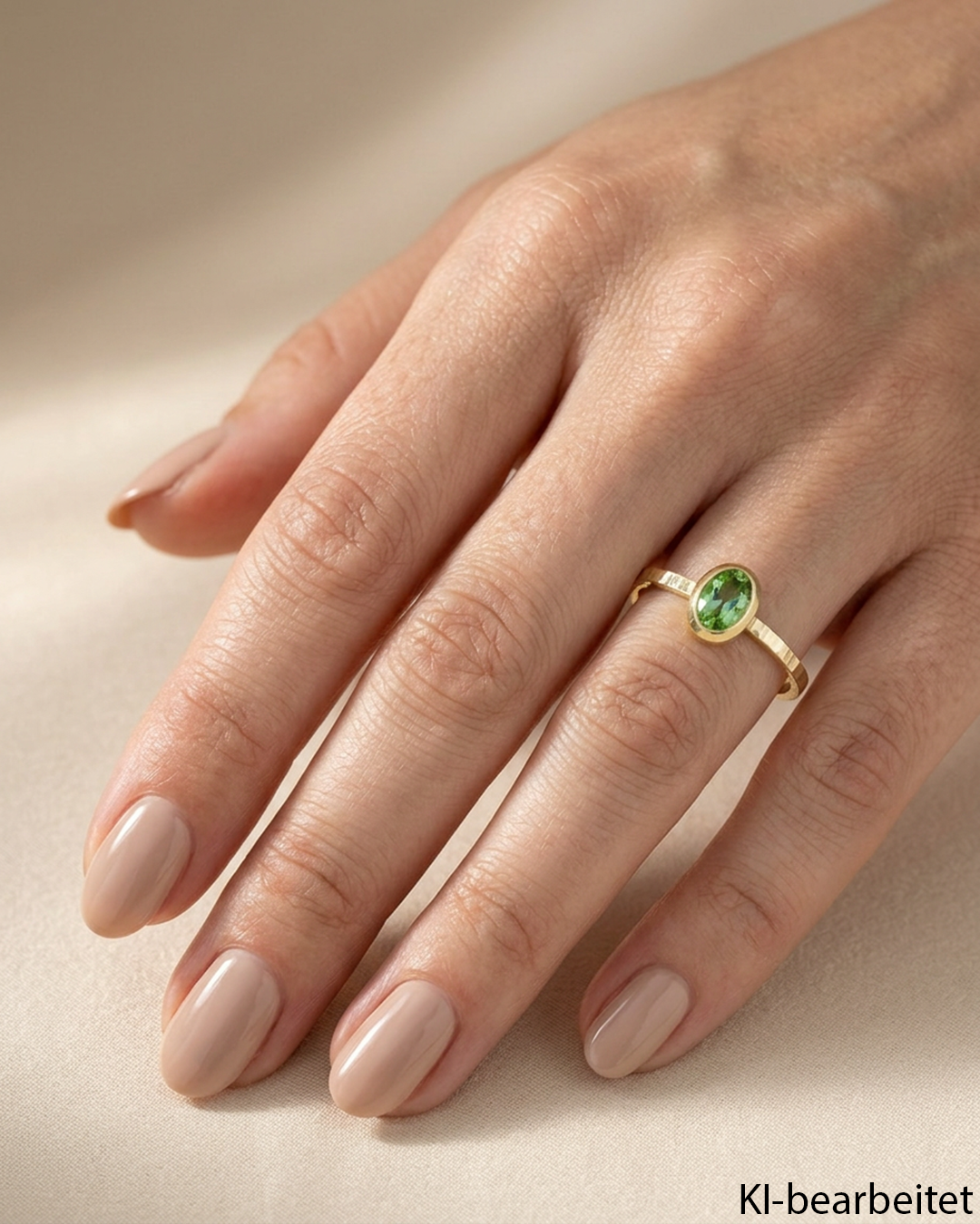 Goldring mit Turmalin, geschmiedet