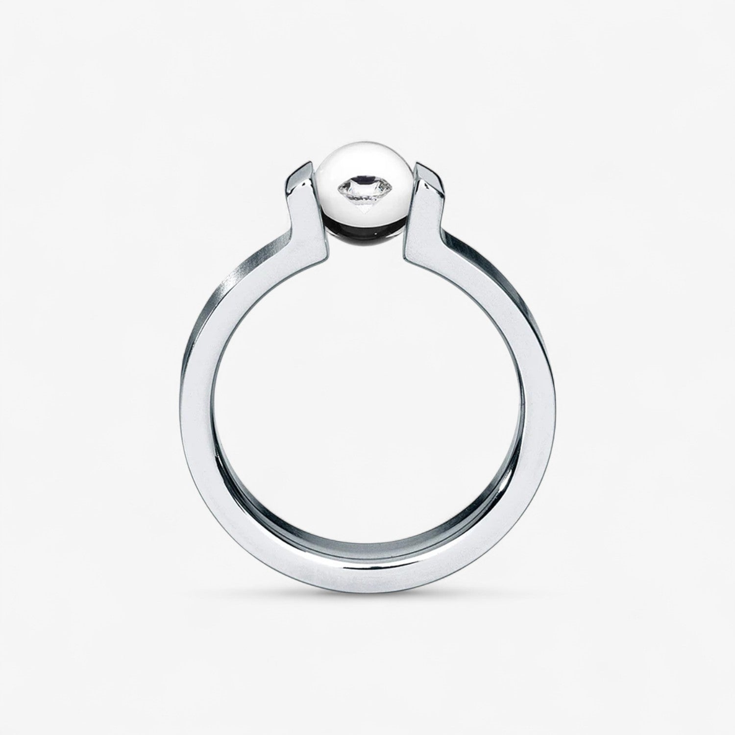 Diamantring DIAMOND IN GLASS, Diamant, Ringschiene 4,5 mm
