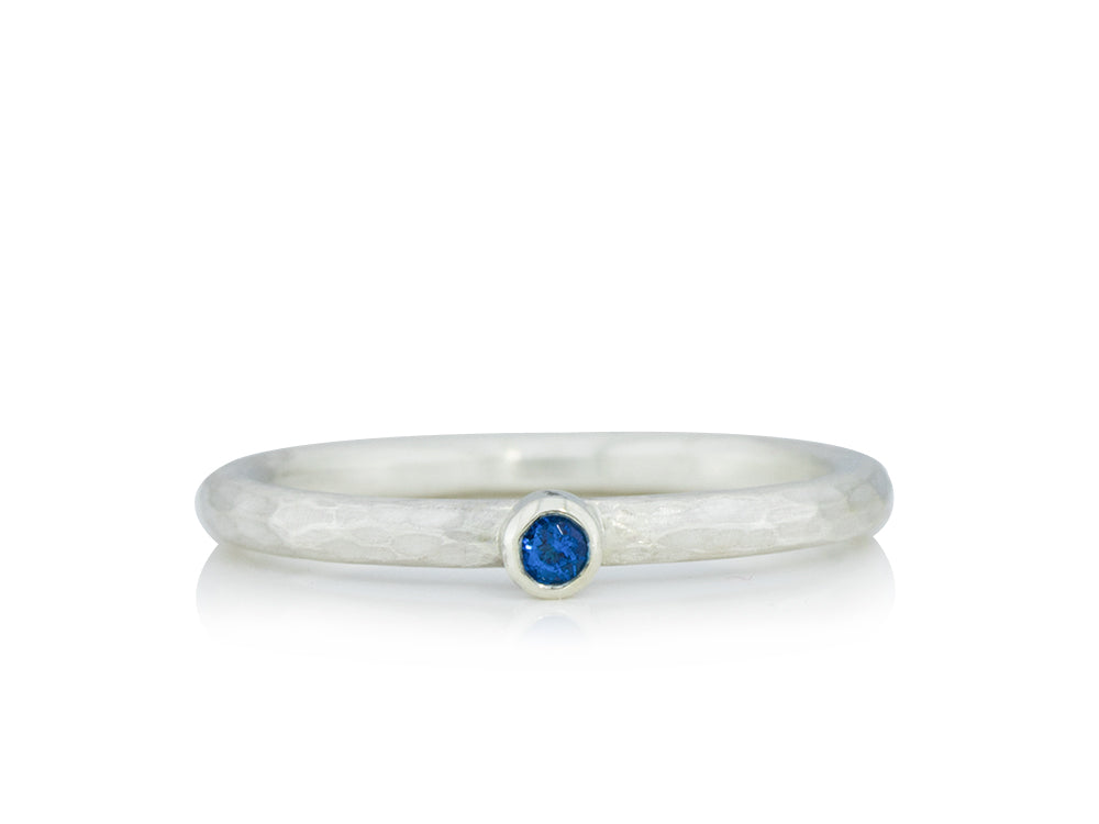 2 Silberring im Set: Topasring, glatter mattierter Ring