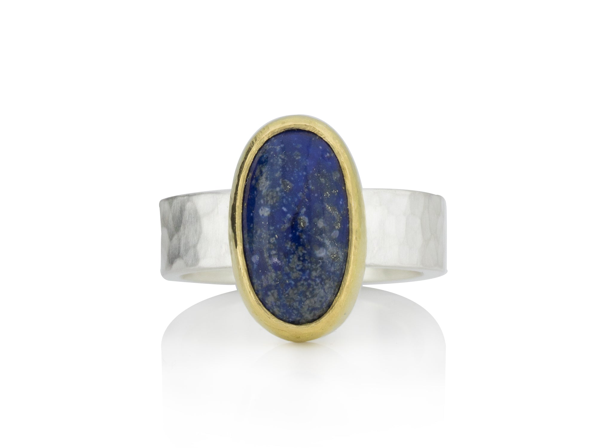 Gr. 55 - Geschmiedeter Silberring mit Lapislazuli