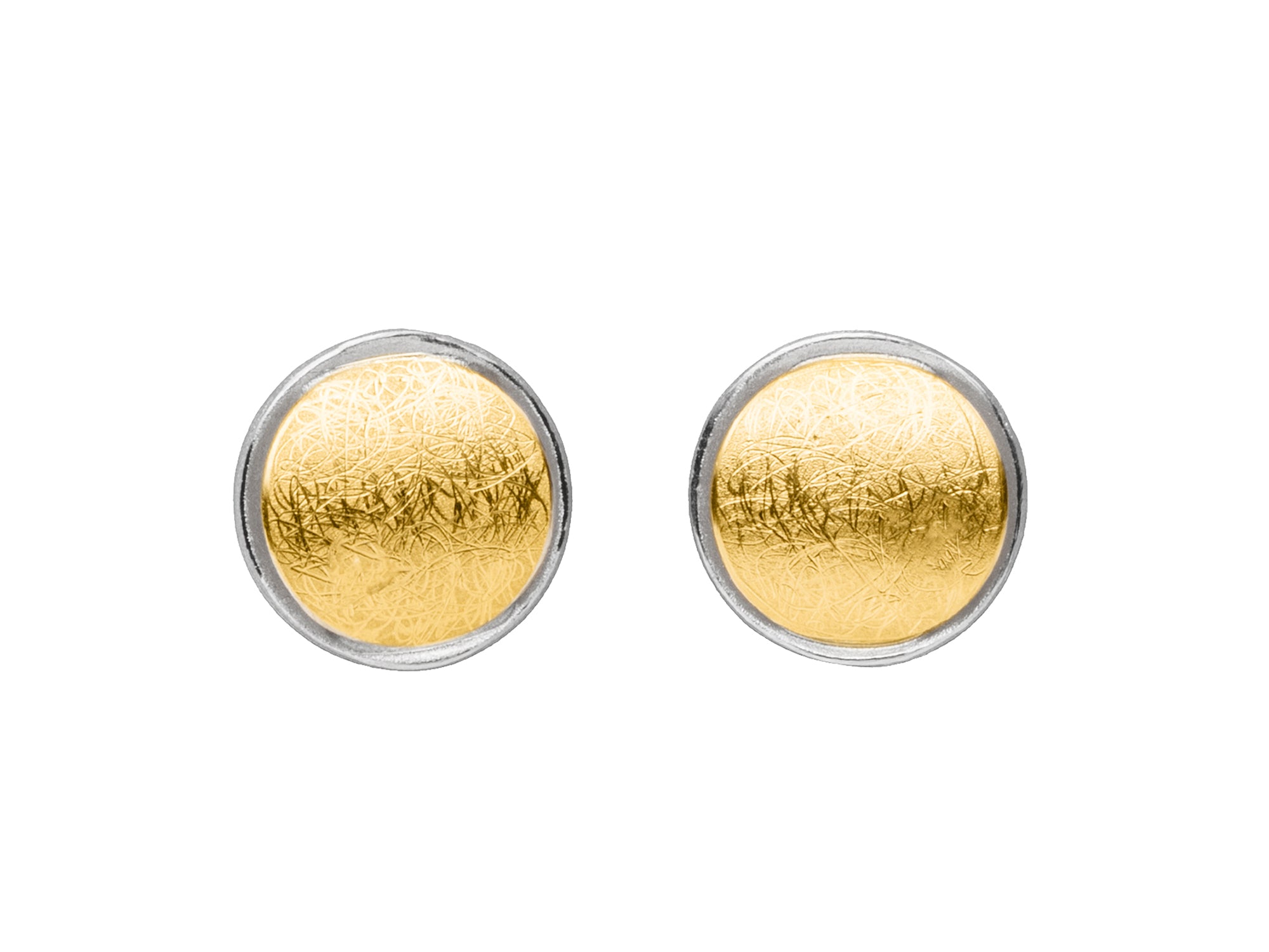 Runde Ohrstecker, Silber, Gold des Schmuckherstellers Manu aus Hameln. Im Onlineshop von Elke Mitscha Trauringe und Schmuck. Goldschmiede Elke Mitscha . Schmuck im Saarland. St. Ingbert.
